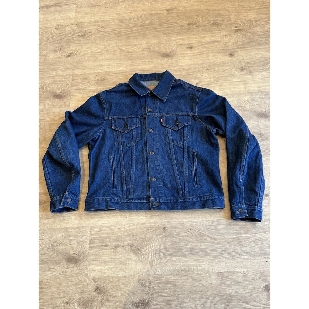 Vintage Levi’s 71506 0216 Denim Trucker Jacket Made In Canada Mens 48L Dark Wash